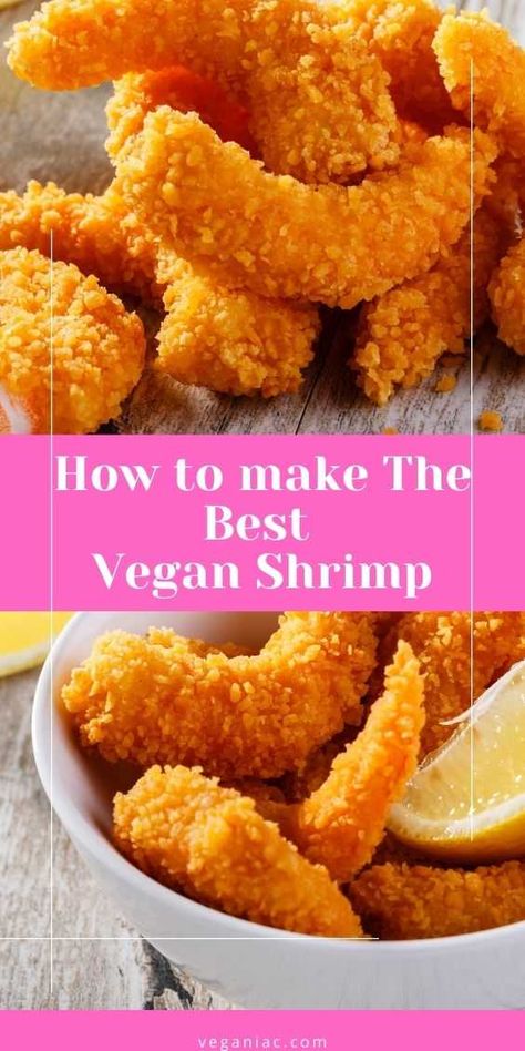 Vegan Shrimp And Grits, Vegan Shrimp Recipes, Vegan Seafood Boil, Vegan Fish Recipes, Vegan Calamari, Seafood Cravings, Vegan Seafood, Resep Vegan, Vegan Shrimp