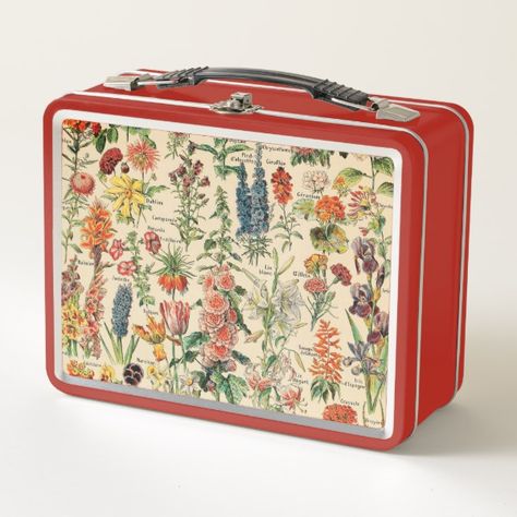 Vintage Flowers by Adolphe Millot Metal Lunch Box Retro Lunch Boxes, Adolphe Millot, Tin Lunch Boxes, 1980s Childhood, Vintage Lunch, Vintage Lunch Boxes, Pack Your Lunch, Cotton Candy Clouds, Enamel Ware