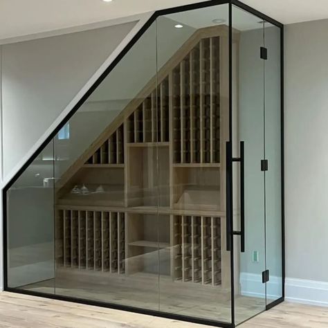 Wine Nook, Under Stairs Wine Cellar, Space Under The Stairs, Room Under Stairs, Stair Nook, Wine Closet, Home Wine Cellars, Under The Stairs, Pump House