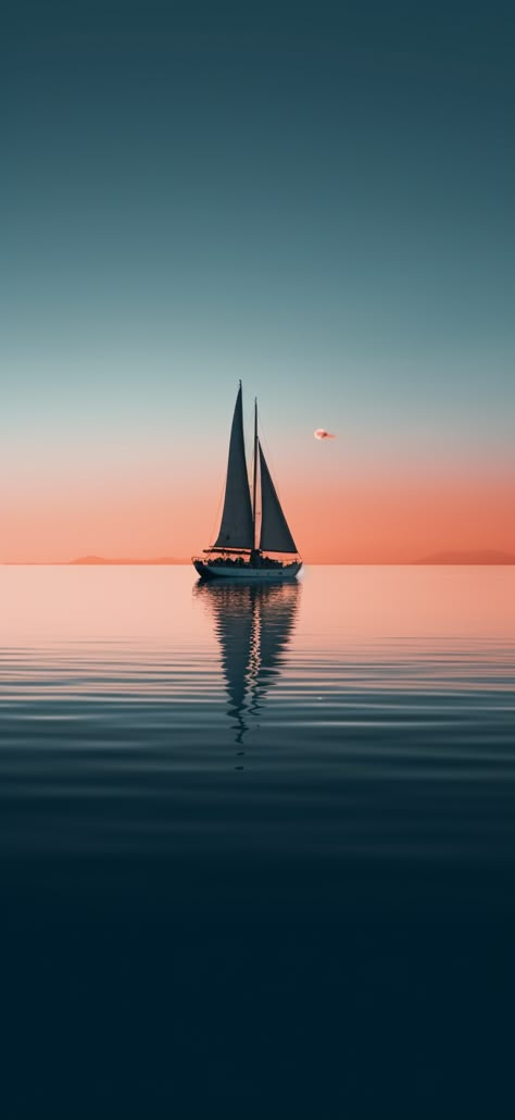 Sailboat Wallpaper, Calming Images, Android Wallpaper Blue, Water Sunset, Boat Wallpaper, Fall Landscape Photography, Boat Art, Hd Phone Wallpapers, Art Gallery Wallpaper