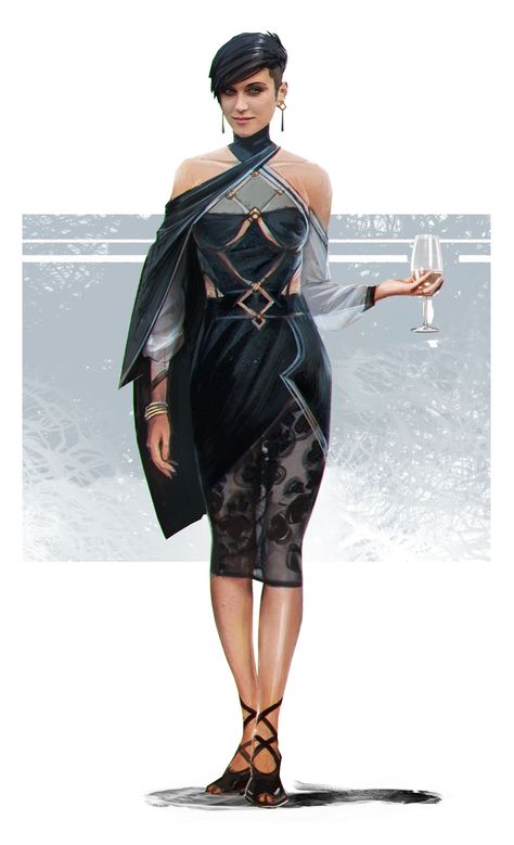 Ah yes... The typical Lunar Command individual. Elegance and Wealth. Art: Unknown. I tried several reverse image lookups in an attempt to find the original artist. If you know who it ease please comment so I can credit them! Style Cyberpunk, Cyberpunk Rpg, Sci Fi Fashion, Model Sheet, Cyberpunk Fashion, Cyberpunk Character, Dress Sketches, Futuristic Fashion, Modern Fantasy