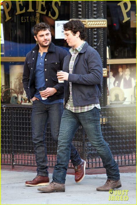 Zac Efron: Monday Morning Coffee with Miles Teller! | zac efron monday morning coffee with miles teller 01 - Photo Glen Powell And Miles Teller, Miles Teller Two Night Stand, Miles Teller Rooster Edits, Miles Teller 21 And Over, Zac Efron Style, Miles Teller Rooster, Monday Morning Coffee, Famous Guys, Celeb Outfits