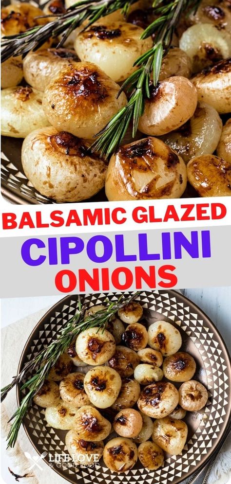 Pearl Onion Recipe, Cippolini Onions, Cipollini Onions, Cooking Onions, Apple Slaw, Onion Recipes, Balsamic Glaze, Baked Pumpkin, Fresh Rosemary