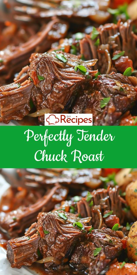 Make the perfect chuck roast with this recipe. Slow-cooked with carrots, potatoes, and a flavorful red wine sauce, it’s a comforting meal. Chuck Roast Cubes Recipes, English Chuck Roast Recipes, Chuck Roast Recipes Oven, Angus Chuck Roast Recipes, Chuck Roast Dutch Oven, Red Wine Chuck Roast, Chuck Roast Recipe Oven, Chuckeye Roast Recipes, Chuck Roast With Potatoes And Carrots