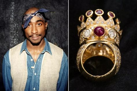 Tupac's Custom Ring Worn During Final Public Appearance Sells for $1M Crown Gold Ring, All Eyez On Me, Crown Gold, Tupac Shakur, Mtv Videos, Ricky Martin, Mtv Video Music Award, Video Music Awards, California Love