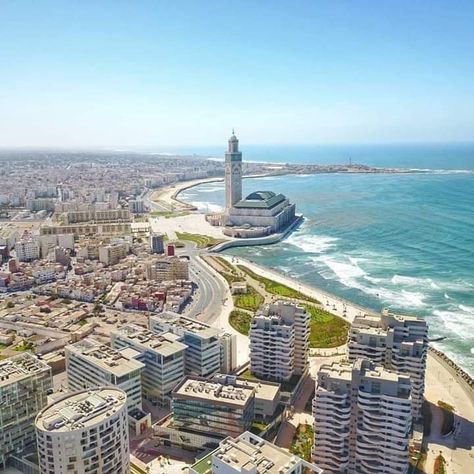 Casablanca City, Moroccan Mosque, Casablanca Morocco, Moroccan Party, Moroccan Inspiration, Travel Project, Visit Morocco, Morocco Travel, Islamic Architecture