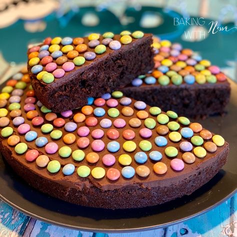 Happy Birthday Smarties Chocolate Cake - Baking with Nessa