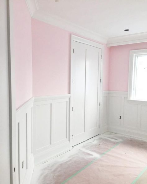 Benjamin Moore Most Loved Pinks - Interiors By Color Pastel Pink Paint Colors, Pink Bedroom Accent Wall, Pink Paint Colors Benjamin Moore, Pink Nursery Paint Colors, Pink Nursery Paint, Benjamin Moore Pink, Benjamin Moore Bedroom, Light Pink Bedrooms, Light Pink Paint