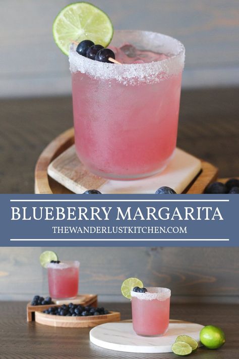 This Blueberry Margarita recipe is a sweet and tangy cocktail that is certain to be the perfect addition to any summer day! Blueberry Vodka Drinks, Blueberry Drinks, Blueberry Margarita, Blueberry Cocktail, Blueberry Vodka, Pineapple Margarita, Summer Drinks Alcohol, Blueberry Lemonade, Tequila Drinks