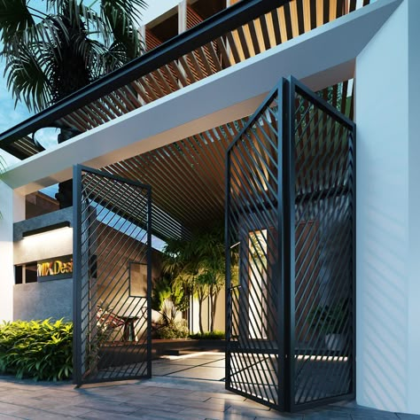 Gate Design Ideas, Contemporary Gates, Home Gate Design, Gate Designs Modern, Grill Gate Design, Modern Gate, House Main Gates Design, Front Gate Design, Modern Entrance