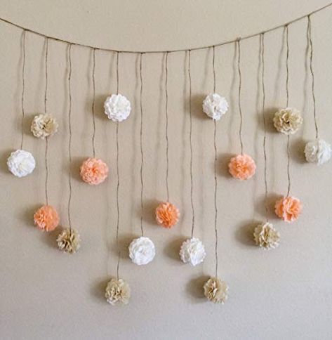 Tissue Paper Flowers Wedding, Diy Wedding Garland, Wedding Table Garland, Paper Flower Garlands, Diy Pom Poms, Diy Wedding Table, Paper Pom Poms, Diy Bebe, Paper Flowers Wedding