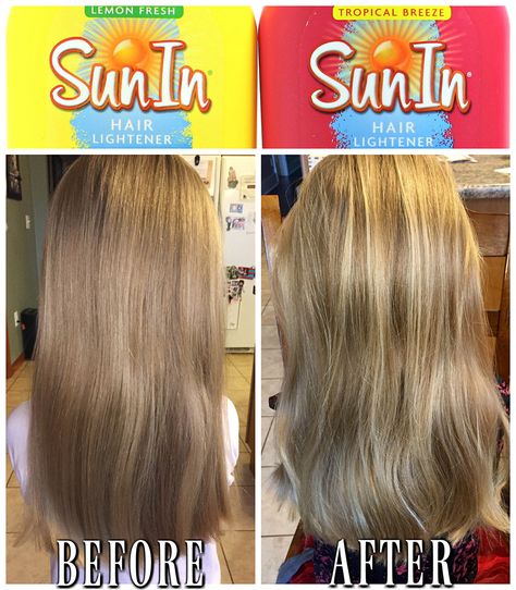 #ad Um... so the before/after of my daughters hair after using Sun In is INSANE. DIY Hair Highlights at home FTW!  Shop here >>> http://primp.in/9FD2r3kf6T  #SunInFunIn #PowerPrimper #hair Sun In Before And After Hair, Sun In Hair Lightener Before And After Brunette, Sun In Highlights, Diy Sun In Hair Lightener, Sun Bum Hair Lightener Before And After, Sunbum Hair Lightener Results, Sun In Hair Lightener Before And After, Highlight At Home, How To Lighten Brown Hair