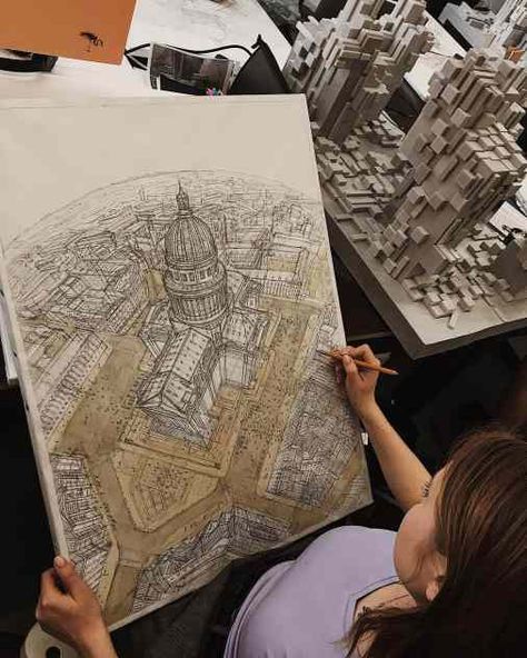 Architecture Jobs, Fall Canvas Painting, Building Sketch, Drawing Hands, Architecture Life, Fall Canvas, Canvas For Beginners, Small Canvas Paintings, Easy Canvas