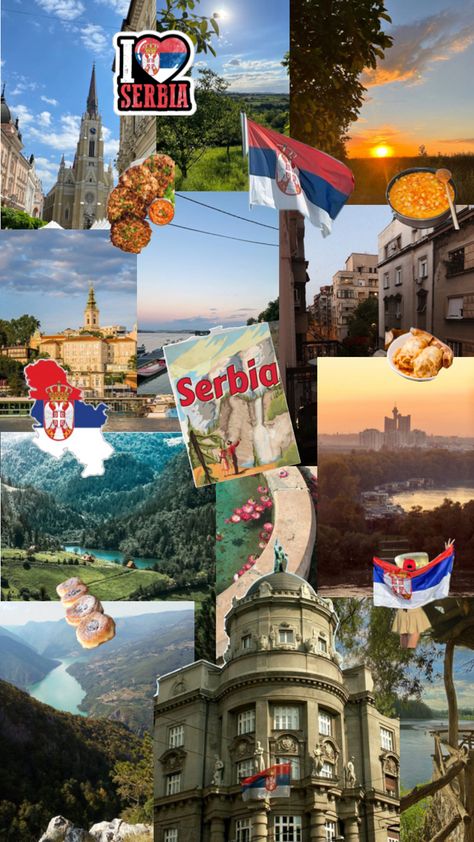 #collage #aesthetic #country #travel #Serbia #TaraMountain #SerbianFood #bakedbeans Travel Baddie, Serbia Aesthetic, Aesthetic Country, Slavic Culture, Serbia Travel, Travel Aesthetics, Top Places To Travel, Serbia And Montenegro, Dream Travel Destinations