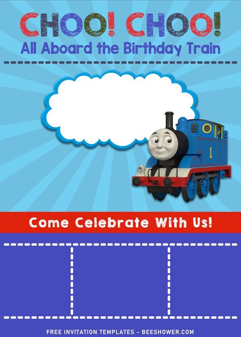 Download Now 10+ Adorable Custom Thomas & Friends Themed Birthday Invitation Templates Thomas And Friends Invitation, Thomas N Friends, Train Theme Birthday Party, Train Theme, Easy Birthday, Baby Gender Reveal Party, Free Invitation Templates, Cute Themes, Birthday Cards For Friends