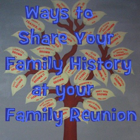 10 great family history ideas with tips and instructions Family Reunion Centerpiece Ideas, Family History Ideas, Family Reunion Keepsakes, Family History Crafts, Family Reunion Themes, Family Reunion Decorations, History Crafts, Family Reunion Activities, Reunion Games