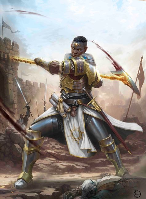 ArtStation - Mikel, young paladin D&d Paladin, Evil Paladin, Paladin Character Art, Aasimar Paladin, Black Paladin, Paladin Dnd, Human Paladin, Dnd Paladin, Warrior Of Light