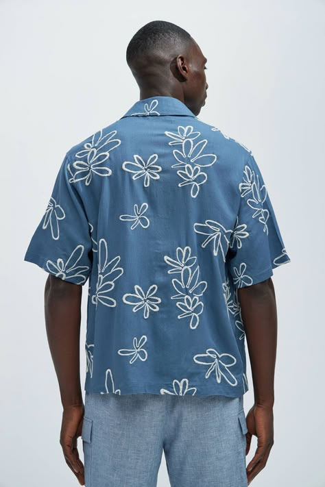 Daydream Floral Linen Shirt - Blue | Fashion Nova, Mens Shirts | Fashion Nova Mens Shirts Fashion, Floral Tees, Embroidery Placement, Embroidery Business, Search By Photo, Linen Shirt Men, Mens Wear, Floral Shirt, Men's Collection