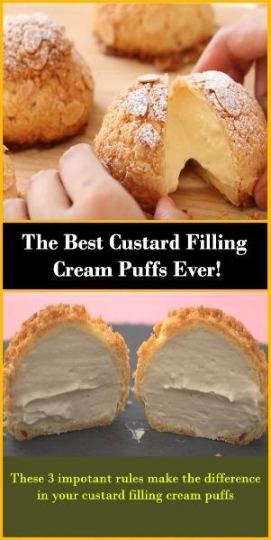 Dessert Fillings, Easy Cream Puffs, Cream Puffs Recipe Easy, Cream Puff Filling, Pastry Cream Recipe, Pastry Cream Filling, Cream Puff Recipe, Puff Recipe, Custard Recipes