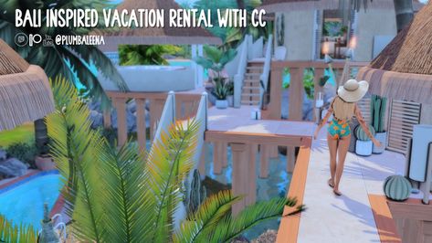 Sims 4 Vacation Rental, Sims 4 Vacation Cc, Sims 4 Vacation, Cc Patreon, Cc Furniture, Sims 4 Dresses, Sims 4 Cc Furniture, Air B And B, House Blueprints