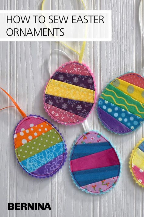 Sewing Easter Projects, Summer Ornaments, Easter Fabric Crafts, Easter Applique, Diy Sy, Easter Ornaments, Easter Egg Pattern, Easter Fabric, Easy Easter Crafts