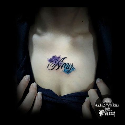 Name Tattoos For Women, Watercolour Tattoo Men, Lettering Name, Name Watercolor, Book Tattoo, Color Name, Name Tattoo, Name Tattoos, Name Design