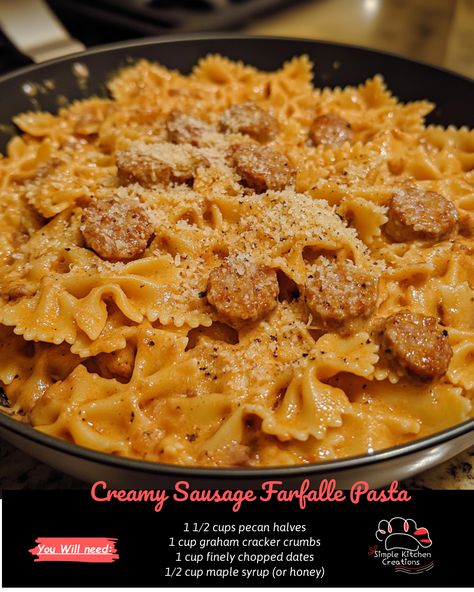 Indulge in the rich and creamy goodness of this Sausage Farfalle Pasta recipe! The perfect combination of savory sausage, al dente farfalle pasta, and a decadent creamy sauce. It's a comforting dish that is sure to please any pasta lover. Try it for dinner tonight! #CreamyPasta #SausagePasta #FarfallePasta #ComfortFood #PastaLover #DeliciousDinner Butterfly Pasta Recipe, Chicken Farfalle Pasta Recipes, Farfalle Pasta Recipes, Farfalle Recipes, Cajun Pasta Recipes, Cream Cheese Stuffed Peppers, Farfalle Pasta, Cajun Pasta, Comforting Dinner