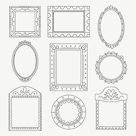 Frames Design Graphic, Vector Doodle, Doodle Frame, Doodle Frames, Cute Easy Doodles, Easy Frame, Drawing Frames, Ornament Frame, Diy House Projects