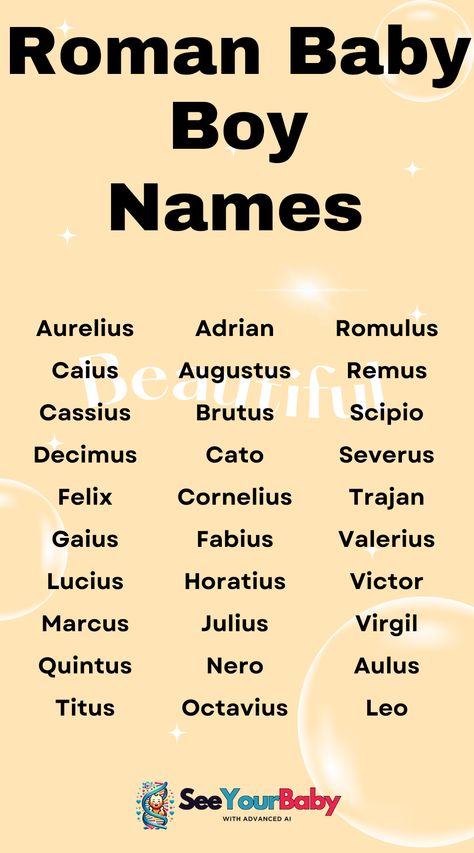 Roman baby boy names are bold and full of strength. Perfect for parents looking for something with deep historical roots and meaning. Oc Lore, Names Generator, Baby Name Generator, Roman Names, Best Character Names, Writing Things, Beautiful Names, Aspiring Author, Creative Names