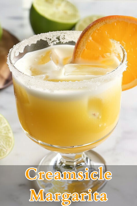 A creamsicle margarita is a delightful twist on the classic margarita, combining the tangy flavors of tequila and lime with the creamy sweetness of heavy cream and orange juice. Orange Creamsicle Margarita, Creamsicle Margarita, Creamsicle Ice Cream, Ice Cream Making, Tequila Recipe, Flavored Margaritas, Creamy Cocktails, Ice Cream Drinks, Tequila Drinks