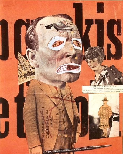 The Art Critic (1920), by Raoul Hausmann Dada Art Movement, Dadaism Art, Raoul Hausmann, John Heartfield, Dada Artists, Dada Collage, Dada Movement, Art Punk, George Grosz