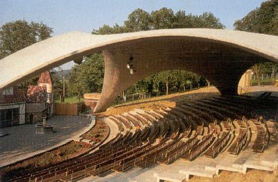 Amphitheater Architecture, Elephant House, Auditorium Design, Theater Architecture, Shell Structure, Open Air Theater, Outdoor Stage, Outdoor Theater, Brick Architecture