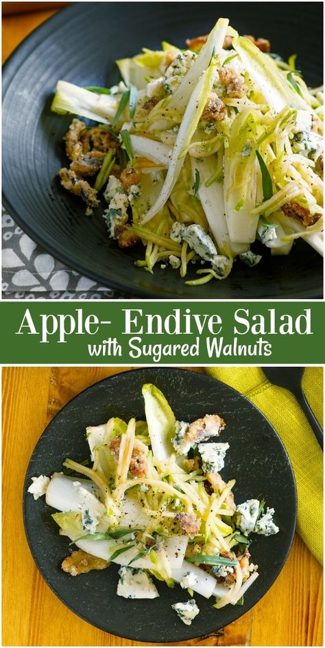 Candied Walnuts Recipe, Endive Recipes, Walnuts Recipe, Endive Salad, Blue Cheese Salad, Walnut Recipes, Eat Salad, Diet Vegetarian, Red Food