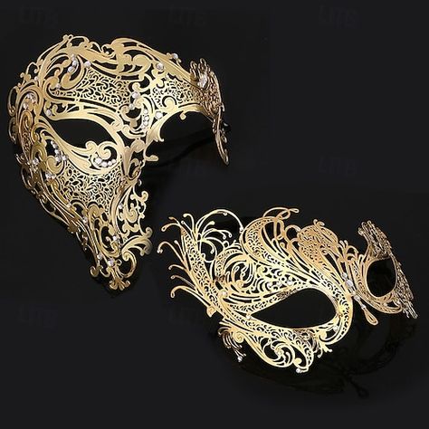 13th Birthday Dresses, The Mask Tattoo, Venetian Vegas, Winter Masquerade, Masquerade Men, Juliet Costume, Masquerade Dance, Couples Masquerade Masks, Rhinestone Halloween