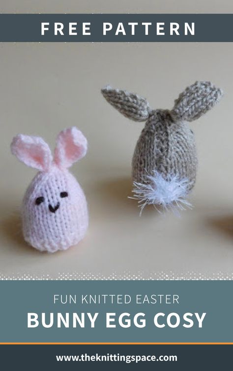 Craft a bunch of these adorable knitted bunny egg cozy perfect for housing Crème Eggs for the kids' easter egg hunt party or just regular eggs for the dinner table. This easy knitting project is ideal for beginner knitters who wants to create something fun and festive for the occasion. | Discover over 4,000 free knitting patterns at theknittingspace.com #knitpatternsfree #eastercrafts #easterdecorations #easterdecorideas #easterknittingpatternsfree #DIY Knitted Easter Bunny, Knitted Easter Crafts Free Patterns, Knitted Eggs, Easter Bunny Knitting Patterns Free, Easter Knits Free Patterns, Knitted Easter Eggs Free Pattern, Creme Egg Covers Knitted Free, Easter Knits, Easter Knitting Patterns