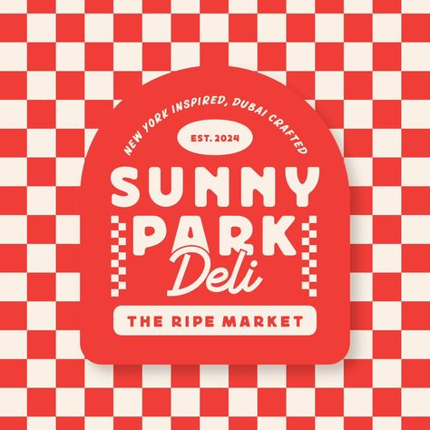 Steph Denig | Logo suite for Sunny Park, a New York deli inspired pop-up restaurant uniquely situated in the heart of Dubai. ☀️ . . . . . #logo… | Instagram Food Truck Branding Design, Retro Burger Logo, Bbq Restaurant Logo, Deli Aesthetic, Cloud Branding, Restaurant Logo Design Branding, Bach Merch, Deli Branding, Deli Logo