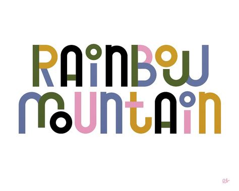 Logo Typo, Inspiration Typographie, Typography Design Inspiration, Graphisches Design, Rainbow Mountain, Type Inspiration, Typographic Logo, Creative Typography, Rainbow Star