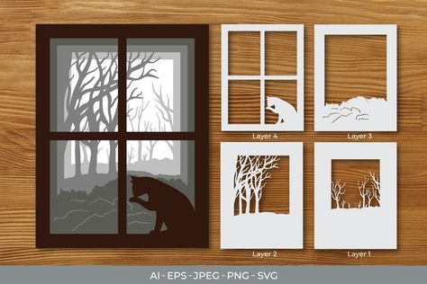 3d Paper Shadow Box Templates, Papercut Light Boxes Templates Free, 3d Shadow Box Ideas, Shadow Box Svg Free, Paper Cut Art Templates, Shadow Box Kunst, Shadow Box Template, Shadow Box Ideas, Light Box Diy