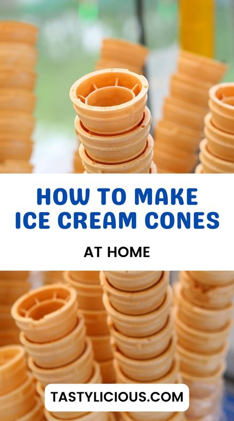 ice cream cone main ingredients | Homemade Ice Cream Cones | how to make ice cream cones with waffle maker | sugar cone ingredients | Homemade Ice Cream Cones Recipe | How to Make Homemade Ice Cream Cones | fall recipes dinner | healthy lunch ideas | dinner ideas | breakfast ideas | easy healthy dinner recipes Ice Cream Cone Recipe How To Make, Diy Waffle Cones, How To Make Ice Cream Cones, Ice Cream Cone Recipes, Sugar Cone Recipe, Ice Cream Cones Ideas, Waffle Cone Recipe Without Maker, How To Make Ice Cream, Ice Cream Cone Recipe