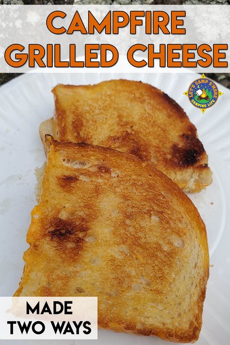 Camping Grilled Cheese, Campfire Grilled Cheese, Campfire Chili, Pie Iron Recipes, Grilled Ham And Cheese, Campfire Grill, Pie Iron, Ski Jump, Camping Menu