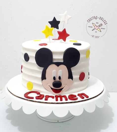 Anniversary Cake Pictures, Mickey Birthday Cakes, Mickey And Minnie Cake, Mouse Birthday Cake, Buttercream Birthday Cake, Mickey Mouse Birthday Cake, Birthday 1st, Minnie Cake, Prince Birthday