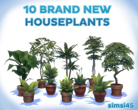 Mod The Sims - 10 BRAND NEW Houseplants!!! Maxis Match Cc, Sims 4 Clutter, Sims 4 Mm Cc, Sims Building, Sims Games, Sims 4 Mm, Potted Houseplants, Sims Four, Sims 4 Cc Packs