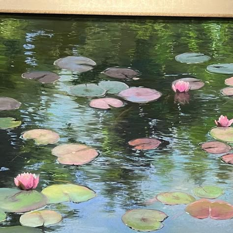 Lilypad Painting, Lilypad Art, Setting Aesthetic, Mom Room, Lilly Pond, Pond Painting, The Floating World, Water Lily Pond, Floating World