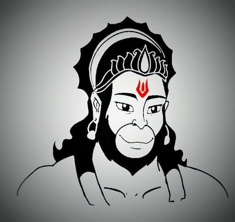 Very beautiful creation in spiritual world Hanuman Dada Images, Hanumanji Sketch, Hanumanji Drawing, Bajrangbali Tattoo, Hanuman Face, Hanuman Drawing, Ganesha Artwork, Hanuman Tattoo, Hanuman Hd Wallpaper