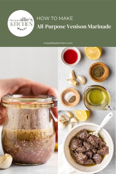 This all-purpose venison marinade is perfect for tenderizing and flavoring whatever cut of venison you're working with and it uses simple ingredients. Deer Seasoning, Venison Marinade, How To Cook Venison, Citrus Marinade, Deer Recipes, Venison Recipes, Red Wine Vinegar, Italian Seasoning, Fennel