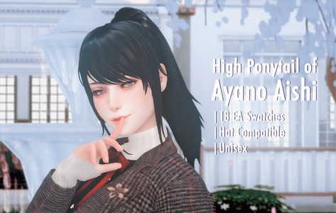 Sims4 Cc Yandere Simulator, Ayano Aishi Sims 4 Cc, Sims4 Ponytail Cc, Sims4 Cc Hair Ponytail, Ponytails Sims 4 Cc, Sims Cc Ponytail, Sims 4 Yandere Cc, Ts4 Ponytail, Yandere Simulator Mods