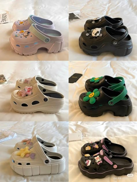 Crocks Shoes Outfit Women, Crocs Aesthetic Outfit, Crocs Pins, Nursing Crocs, Sandal Crocs, Stylish Shoes Heels, Crocs With Charms, Platform Crocs, Casual Shoes Women Sneakers