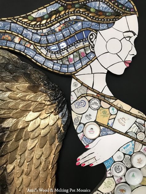 Angel Mosaic, Mosaic Faces, Mosaic Ceramic, Mosaic Portrait, Mosaic Inspiration, Mosaic Stained, Wise Woman, Mosaic Ideas, Mosaic Artwork