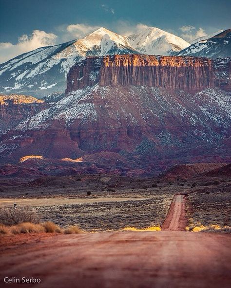 National Geographic Adventure on Instagram: “Photo by @celinserbo // Evening light hits the La Sal mountains along the back roads near Castle Valley in southeastern Utah.” Evening Light, Back Road, Mount Rainier, National Geographic, The Back, Utah, Places To Go, Castle, Natural Landmarks