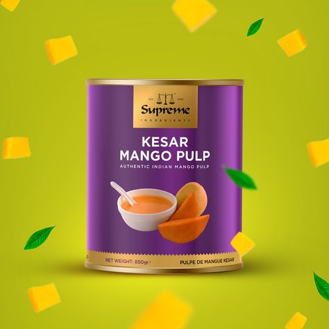 Bring the taste of summer to your kitchen with Supreme Kesar Mango Pulp, perfect for making refreshing smoothies and desserts. #Supreme #Supremeingredients #SupremeKesarMangoPulp Tin Packaging Design, Refreshing Smoothies, Tin Packaging, Mango Pulp, Creative Ads, Package Design, The Taste, Packaging Design, Mango